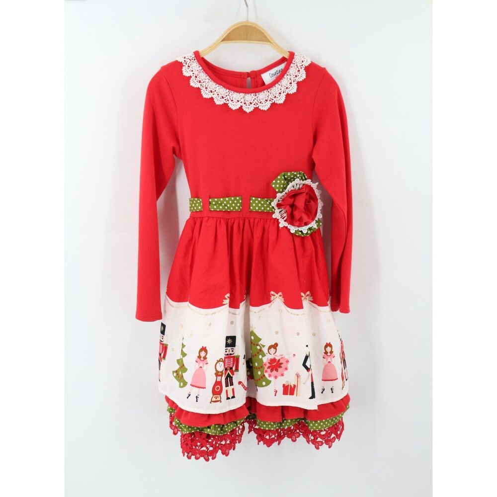 Counting Daisies Girls 6X The Nutcracker Christmas Dress Ruffled Lace Layererd